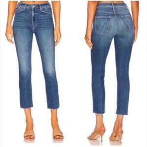 MOTHER the Mid-Rise Dazzler Ankle Fray Jeans size 32